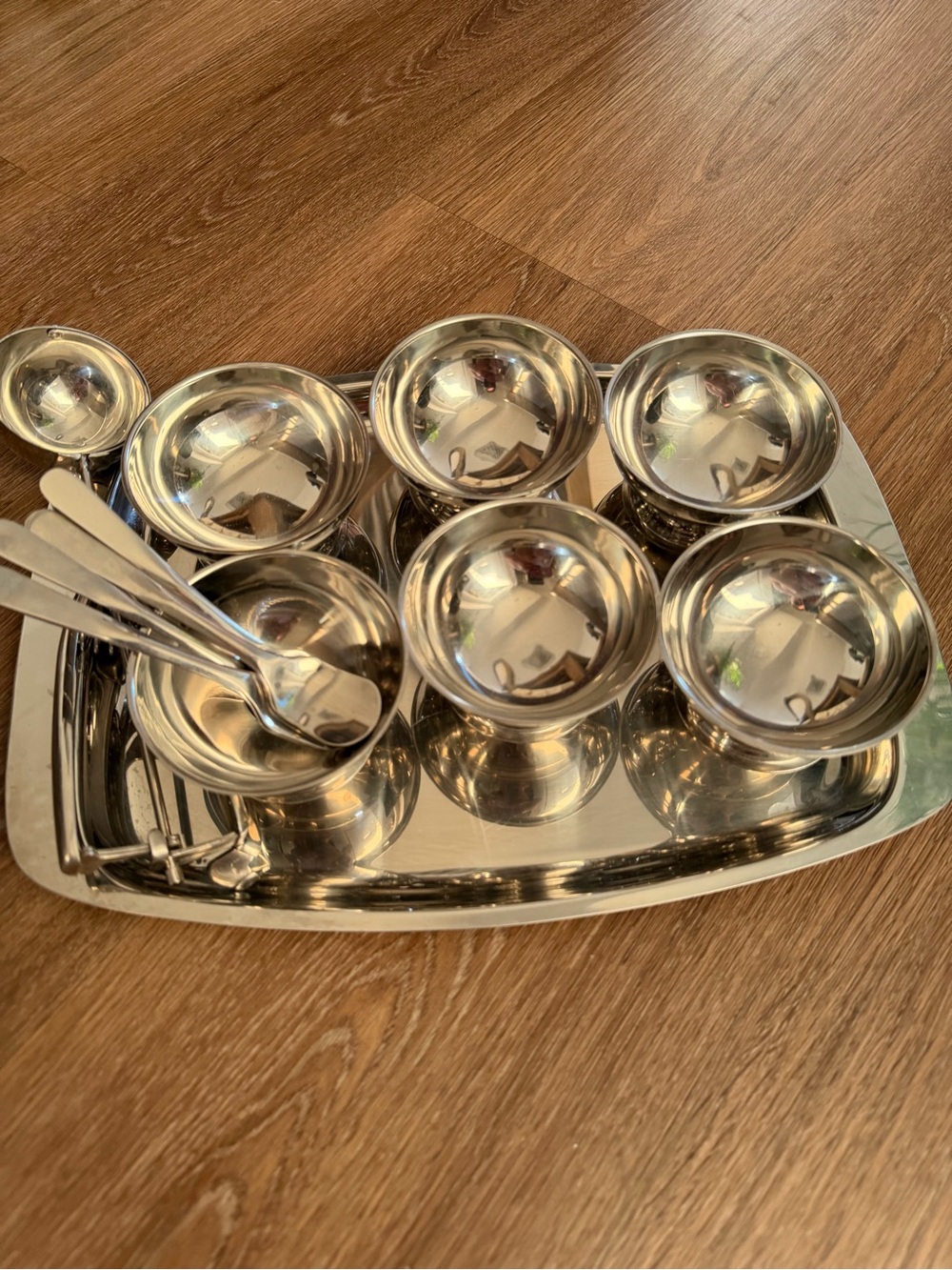 Stainless Steel Condiment Serving Set - Silver
